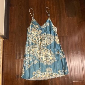 Zara blue slip paisley dress